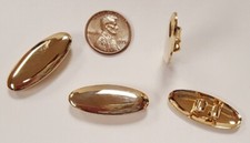 6 VINTAGE SMOOTH OVAL BOLO TIE CLIPS GOLD PLATED OVAL 31x13mm. SCARF CLIPS N508