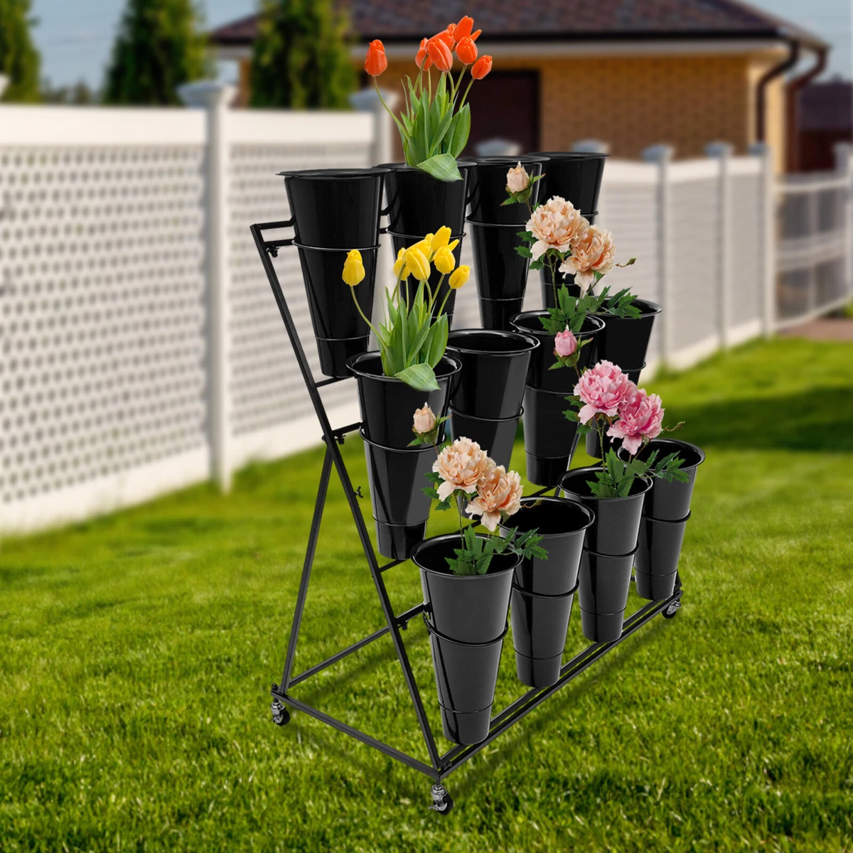 contemporary plant stands indoor 35.4" Tall Metal 2-Tiered Plant Stand Modern Corner Plant Stand Indoor
