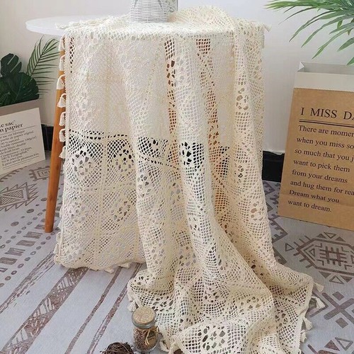 Vintage Cotton Crochet Lace Tablecloth Dining Table Cover Wedding Party Decor - Picture 51 of 56