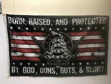 Dont Tread Flag 2nd Amendment Flags Protected Guns God Guts Flags 3x5 USA Seller