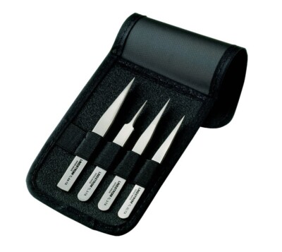 Lindstrom 9856 4 Stück Titan Antimagnetische Pinzetten Set
