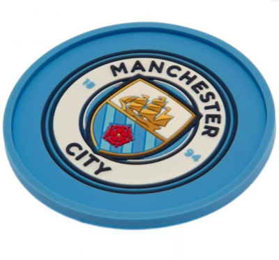 Manchester City FC – Dessous De Verre En Caoutchouc Officiel Pour Supporter, Déco Bureau Ou Maison