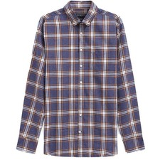 BUGATTI Men Flannel Plaid Check Button Down Shirt 70 Multicolor Long Sleeve