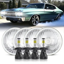For 1966 Ford Thunderbird 4pcs 5.75 5-34 Black Led Headlight Hilo Beam Bulbs