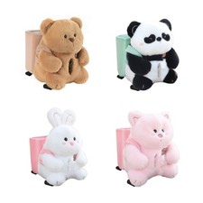 Cute Cartoon Animals Car Tissue Box 2 In 1 Car Garbage Can Armrest Storage Box