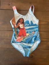 Disney Moana 2 Girls 1pc Swimsuit UPF 50  Size M 7/8 Full Coverage Gently Worn