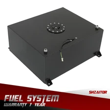 Black 80L 20 Gallon Aluminum Race Drift Fuel Cell cap Tank with Level Sender