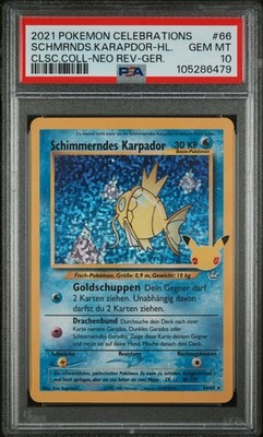 2021 POKEMON #66 SHINING MAGIKARP CELEBRATIONS PSA 10 Mint 25. Jubiläum Deutsch