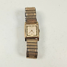 Vintage Elgin Mens Square Watch 10K RGP Swiss...