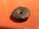 WELL KEPT ANCIENT PRE-COLUMBIAN TAIRONA GREEN SERPENTINE DISC BEAD 11.6-3.3 MM — photo 2