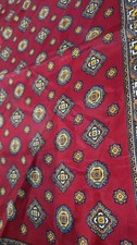 Vintage Red Geometric Print Scarf Bandana Neckerchief Pocket Square 26x26