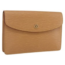 LOUIS VUITTON Epi Montaigne 23 Clutch Bag Beige LV Auth ep12627