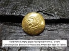 Old Rare Vintage Antique Relic Pre Civil War Militia Officers Coat Button w/Gold