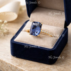 14k  Yellow gold Natural Diamond & Cushion shape AAA Tanzanite ring 5.00 ct — photo 10