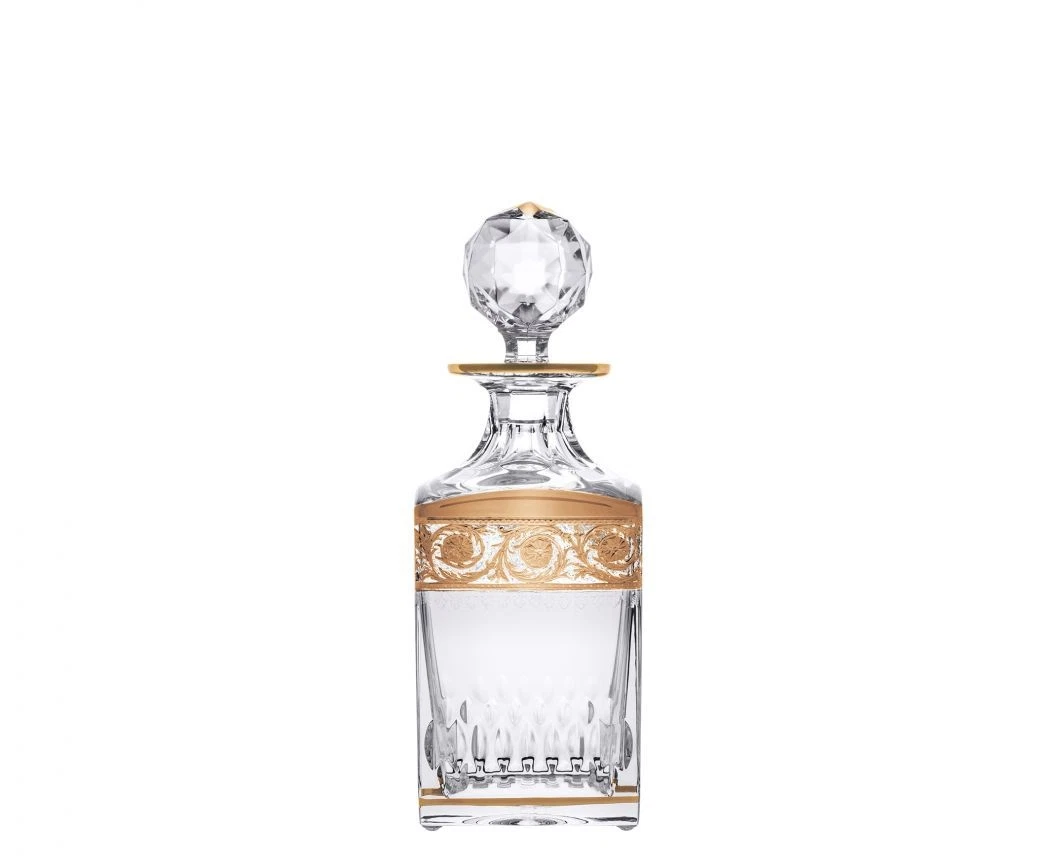 Saint Louis Thistle Square Golden Bottle Crystal