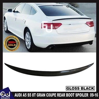 HECK KOFFERRAUM KOFFERRAUM LIPPE SPOILER FÜR AUDI A5 S5 8T B8 SPORTBACK 2009-2016 GLANZ SCHWARZ