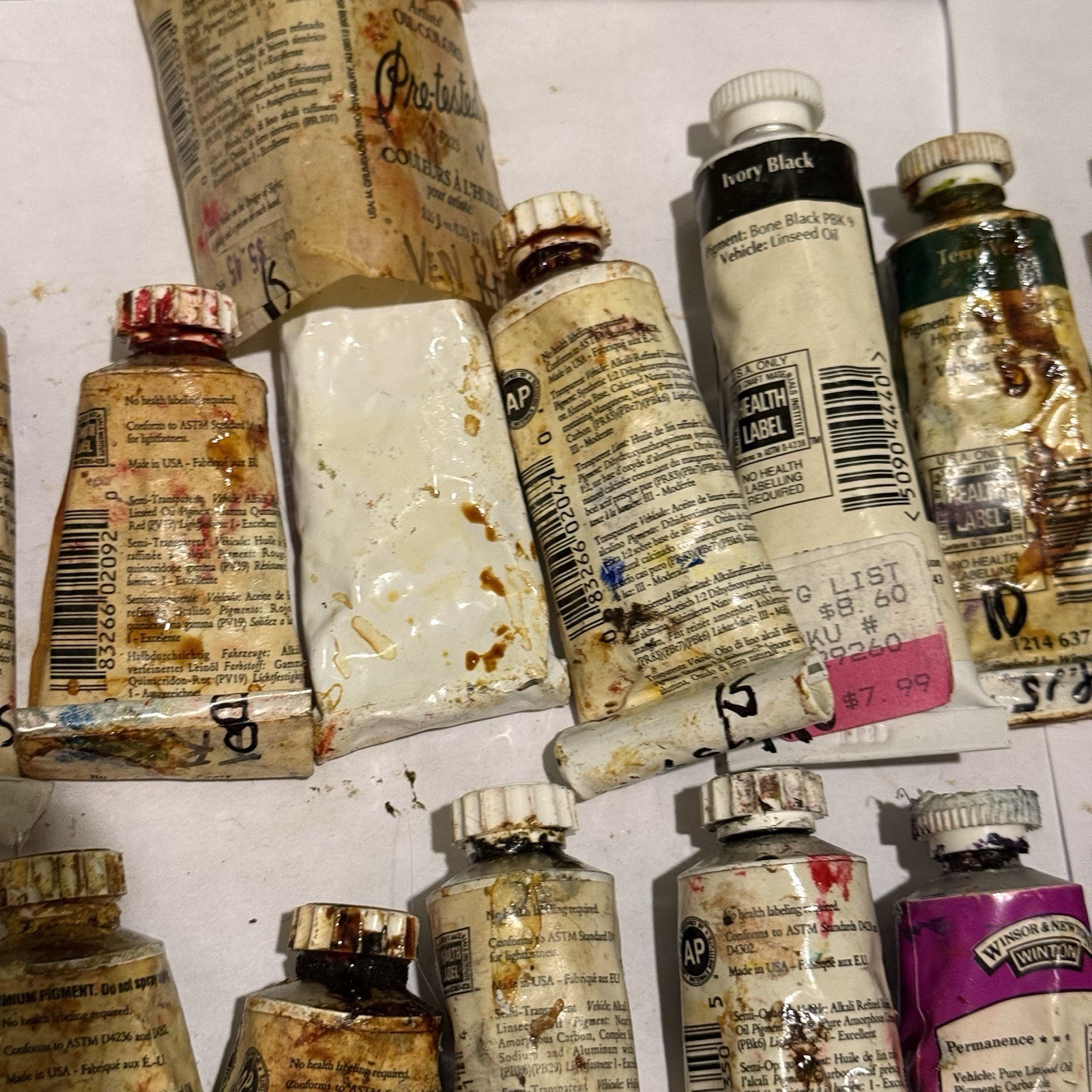 Vintage Grumbacher Gainsborough Winsor & Newton PreTested Oil Paint Lot Of 34