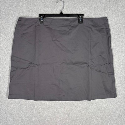 Lands End Chino Skort Skirt 24W Gray Cotton Casual School Canvas Twill Shorts