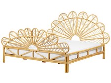 Lit Double en Rotin Clair 180 x 200 cm Tête