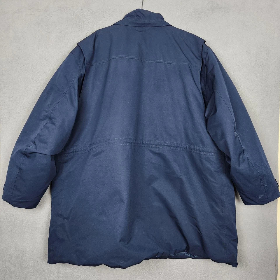 Lands End Jacket Mens 4XL Navy Down Parka Coat Quilted Insulated Winter - Image 2 of 4