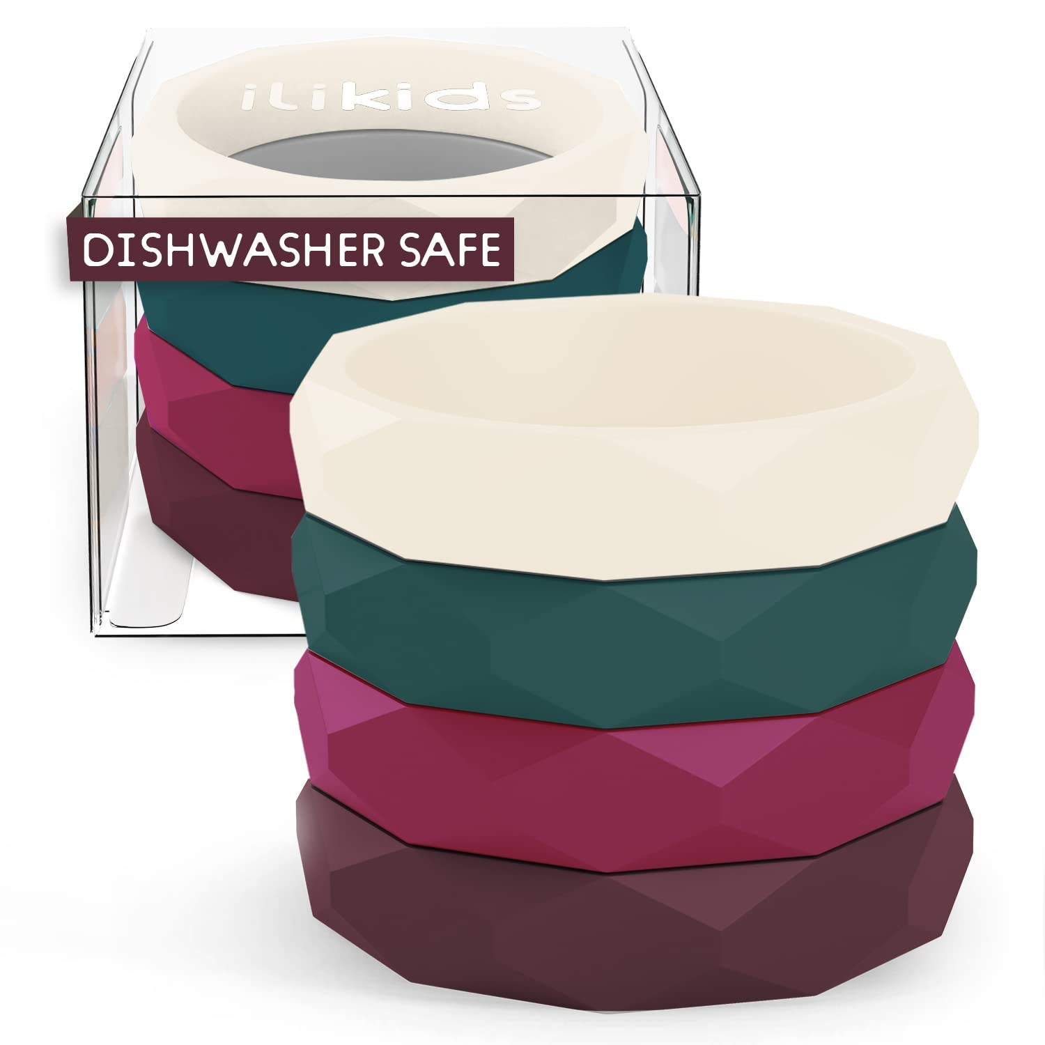 Scone Baby Teether Bracelet - Orchid Flower Set, Stack of 4 Baby Teething Toys &