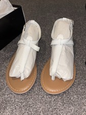 Pretty Little Thing Strappy White Sandals Size 8