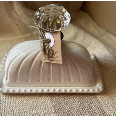 Mud Pie Door Knob Butter Dish White 5x 7 Standard Vintage Kitchen Storage