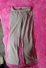 Playboy Womans Sweetpants Pacsun Tan Green Flared Legs Y2K Size S warm cozy