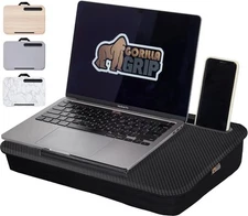 GORILLA GRIP Laptop Lap Desk with Phone 16.5" x 11.8", Black 