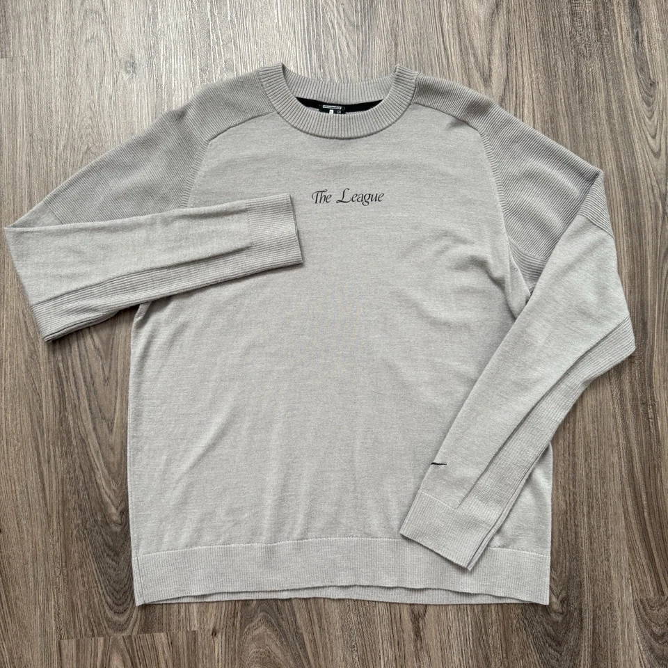 Suéter Oficial de Golf Nike Tiger Woods Run League Gris Poliéster Lana Grande Foto 2 de 4