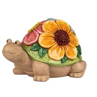 Dekofigur SchildkröTe Flower Power Blumen L 50Cm Creme Bunt Magnesia Formano S26