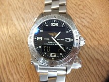 BREITLING Emergency E76321 Quartz Black Dial Titanium Bracelet Men's Watch