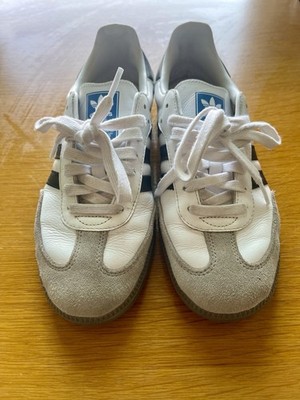 adidas Samba Men s Low Top Lace-Up Leather Sneakers White/Black/Gray