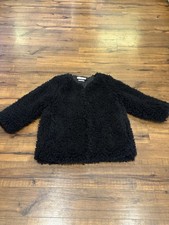 MNG By Mango Oversized Teddy Coat Faux Fur Black Women’s small
