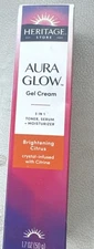 Heritage Store Aura Glow Gel Cream - Brightening Citrus W/crystal Citrine- 1.7oz