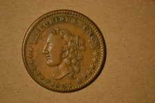1837 Hard Times Token- Liberty/H.Crossman- Choice EF/AU.