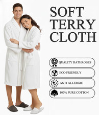 100% EGYPTIAN COTTON TERRY TOWELING BATHROBE DRESSING GOWN UNISEX SHAWL BATHROBE