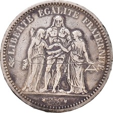 [#972240] Coin, France, Hercule, 5 Francs, 1871, Paris, VF, Silver, KM:820.1