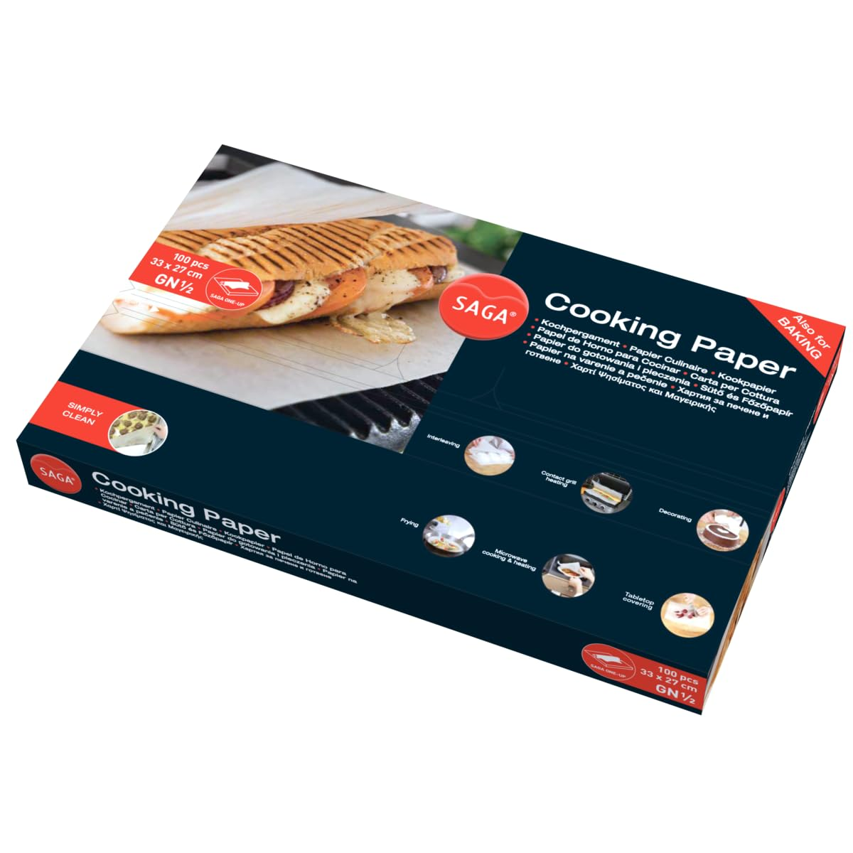 Non-Stick Panini Cooking Paper Sheets 330 X 270 Mm (Pack of 100), White, Size: G