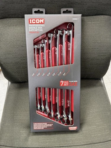 ICON WRDBS-7 Professional SAE Double Box Ratcheting Wrench Set 56654 NEW