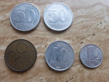 5 Münzen Münze DDR Deutsche Demokratische Republik Pfennig Konvolut Münzgeld