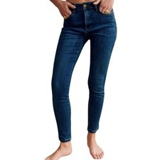 Sezane Parfait Jeans Slim Organic Cotton Mid Rise Medium Wash Blue 36 Tall NWT