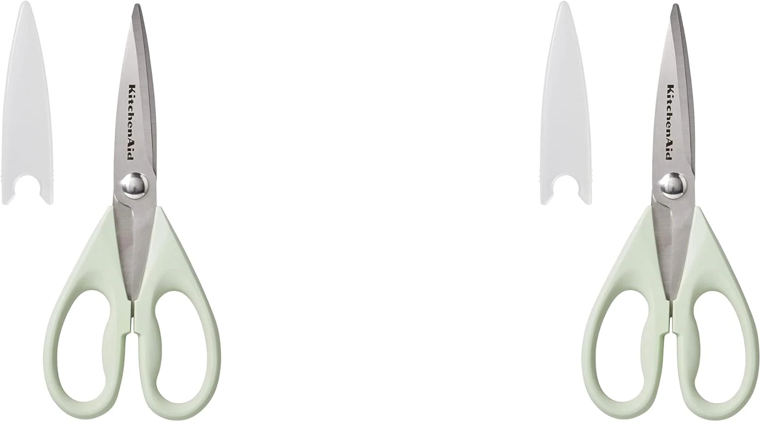 KitchenAid Kitchen Shears 2 Pack Stainless Steel Scissors w/ Sheath Pistachio