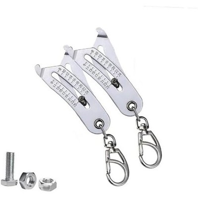 2PCS Portable Precision Thread Size Checker Keychain,Mini Bol Thead Size