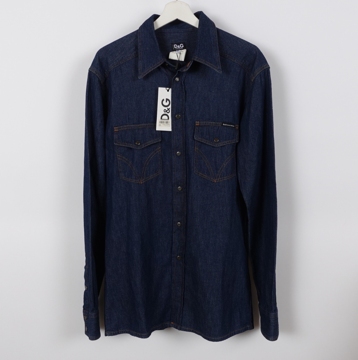 DOLCE & GABBANA DG Ittierre Denim Jean Snap Shirt Men's Size