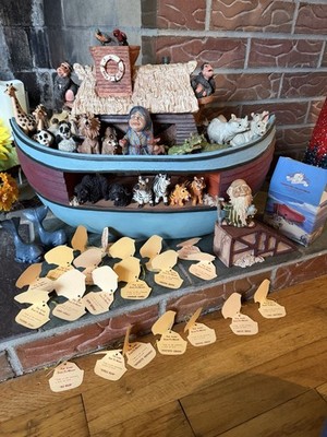 Pete Apsit Noah s Ark Boat Holy Herd SS With Figures & Animals W/ Tags
