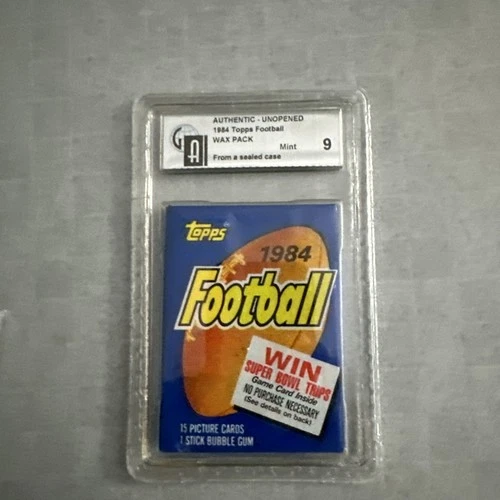 1984 Topps Football Sealed Wax Pack Authentic GAI Graded 9 Elway Marino RC Mint