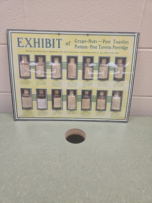 Vintage Display EXHIBIT OF POSTUM CEREAL- 14 Grains Displayed