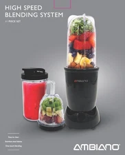 NW! Ambiano High Speed Blending System. 11 Piece Set. NWB - Black Bullet