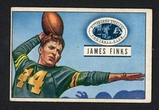 1951 Bowman JIM FINKS Pittsburgh Steelers #130 About EX Condition SET BREAK (2)
